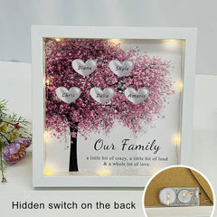 Custom Mom/Grandma Family Tree Heart Light Frame Gift