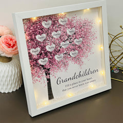 Custom Mom/Grandma Family Tree Heart Light Frame Gift