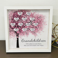 Custom Mom/Grandma Family Tree Heart Light Frame Gift