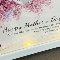 Custom Mom/Grandma Family Tree Heart Light Frame Gift