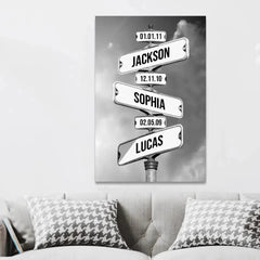 Personalized Canvas "Date Of Birth Of Children"