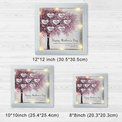 Custom Mom/Grandma Family Tree Heart Light Frame Gift