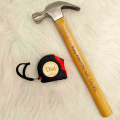 Personalized Tape Measure Hammer Set - Best Gift For Father's Day