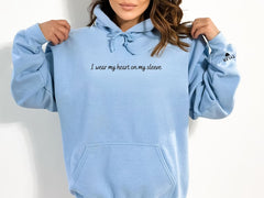 Personalized Heart On My Sleeve Hoodie/Crewneck