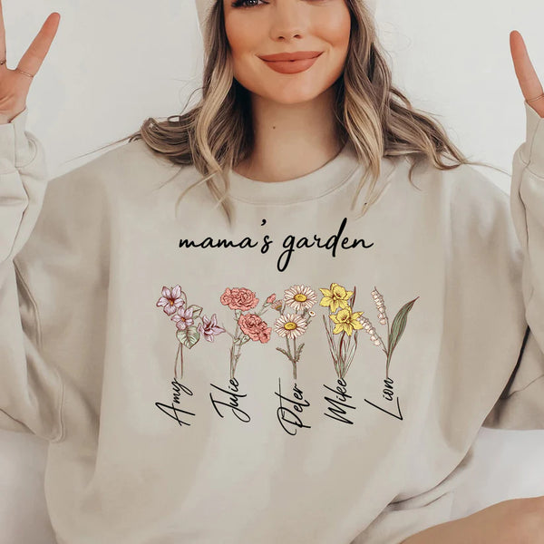 Personalized Mom's Garden Sweatshirt