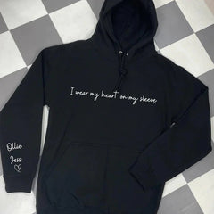 Personalized Heart On My Sleeve Hoodie/Crewneck